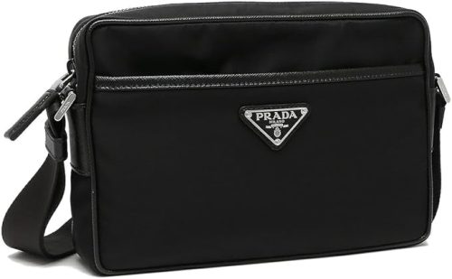 プラダ(PRADA) Re-Nylon × サフィアーノレザー ショルダーバッグ