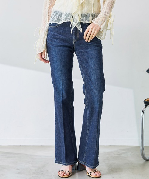 サムシング(SOMETHING) LISA フレアデニムパンツ SKY31