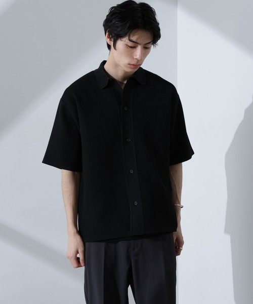 ナノ・ユニバース(nano・universe) エアーニットレギュラーカラーシャツ 半袖