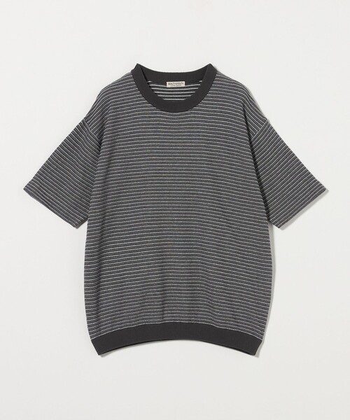 ビューティアンドユース ユナイテッドアローズ(BEAUTY&YOUTH UNITED ARROWS) クロス パターン ショートスリーブ ニット Tシャツ