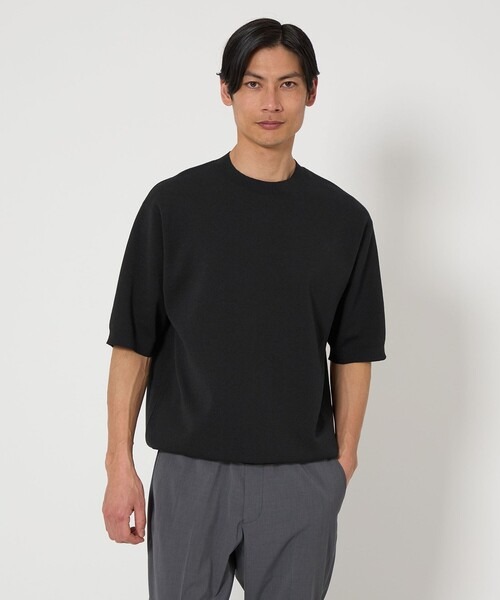 ユナイテッドアローズ グリーンレーベルリラクシング(UNITED ARROWS green label relaxing) A＋ リネンミックス ミラノ クルーネック 半袖 ニット