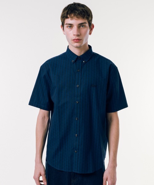 ラコステ(LACOSTE) プリントジャカードシャンブレーオックスフォードシャツ