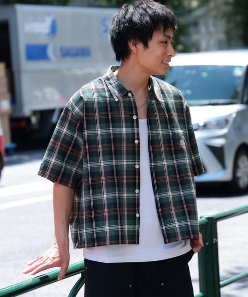 ビームス(BEAMS) チェック ショート シャツ