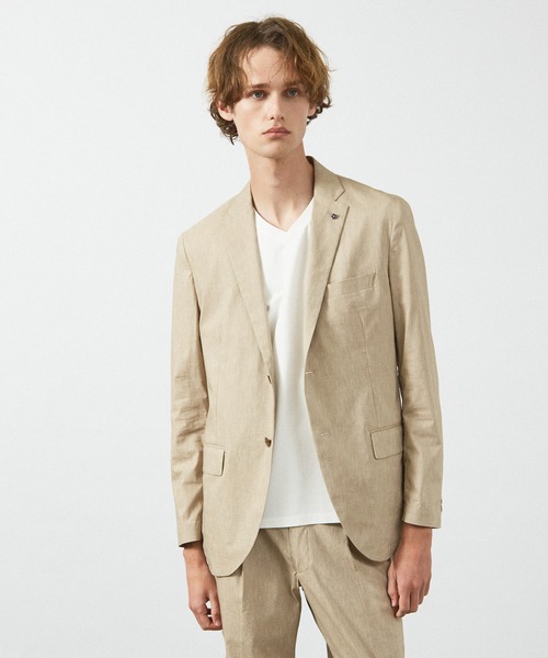 アバハウス(ABAHOUSE) FLEX JACKET スーパーストレッチ リネンブレンド サマージャケット