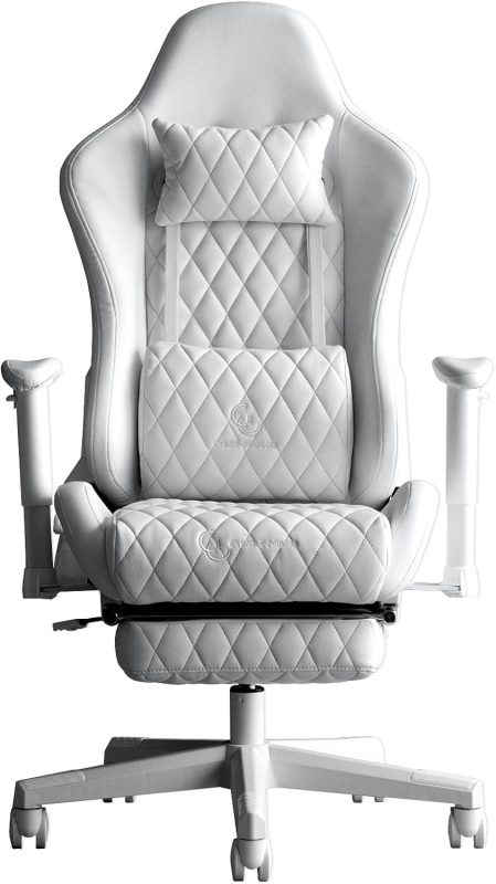 タンスのゲン CYBER GROUND オールホワイト ゲーミングチェア 68800011