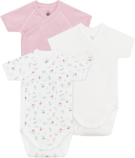 プチバトー(PETIT BATEAU) 半袖あわせボディ3枚組