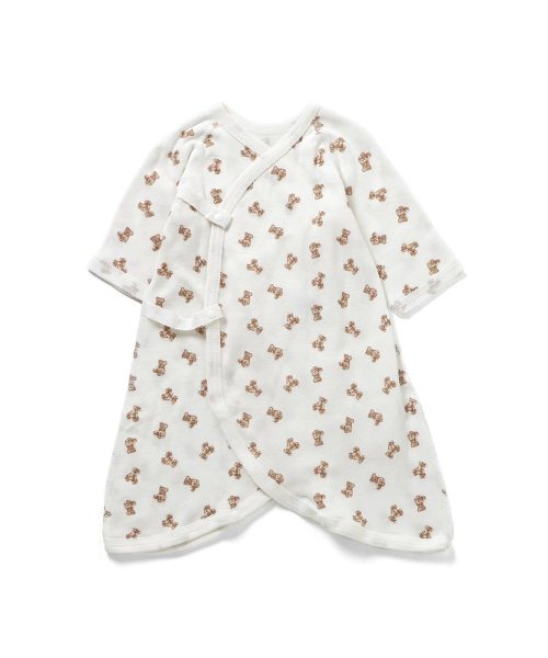 アプレレクール(apres les cours) ベビー長袖 フライスコンビ肌着 総柄