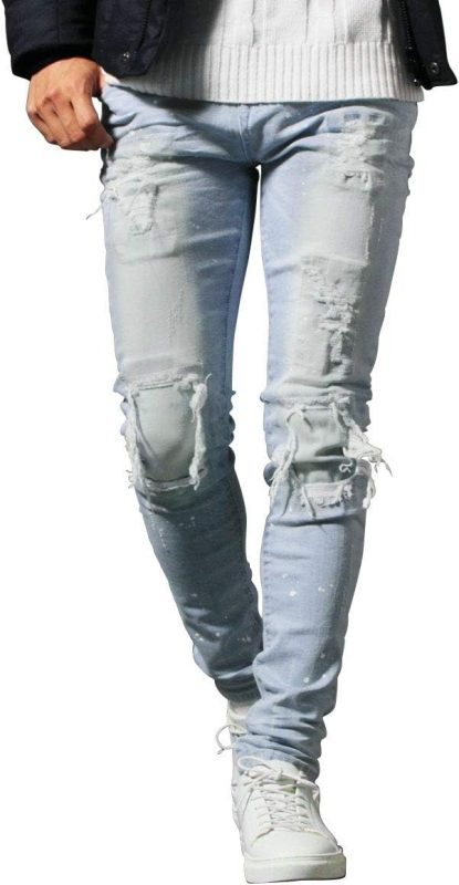 スプ(SPU) ダメージ加工デニムスキニーパンツ