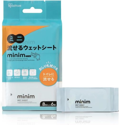 アイリスオーヤマ(IRIS OHYAMA) ミニ流せるウェットシート minim 8枚入×6個 POF-6PN