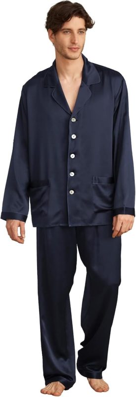 リリーシルク(LilySilk) メンズ パジャマ 19匁シルク