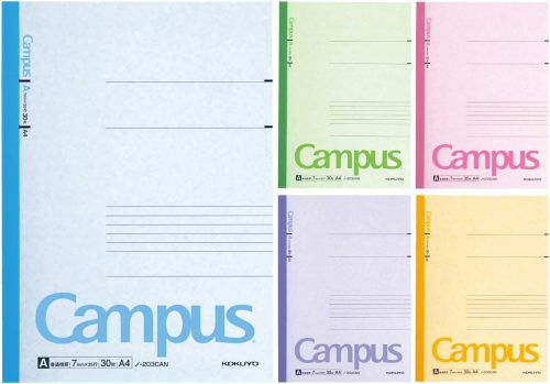 コクヨ(KOKUYO) キャンパスノート A4サイズ・カラー表紙 5色パック A罫 ノ-203CAX5