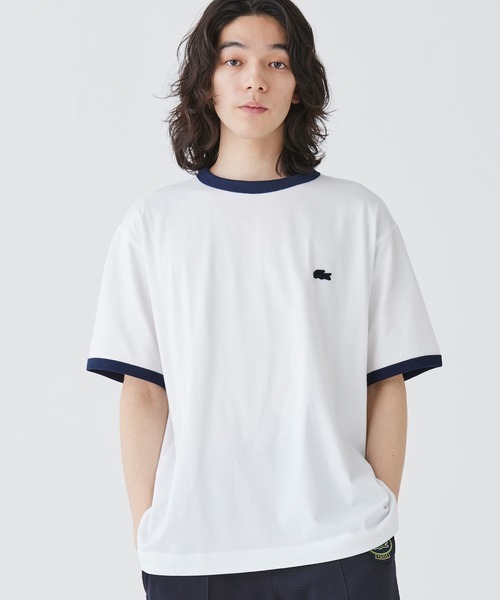 ラコステ(LACOSTE) ワンポイントロゴ リンガーTシャツ