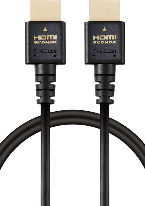 エレコム(ELECOM) イーサネット対応ウルトラハイスピードHDMIケーブルスリム ECDH-HD21ES20BK
