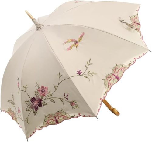 シノワズリーモダン京都(CHINOISERIE MODERN KYOTO) 完全遮光日傘 晴雨兼用 50cm 優雅刺繍 かわず張り長日傘