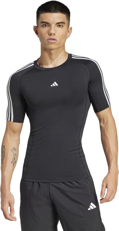 アディダス(adidas) テックフィット コンプレッション トレーニング スリーストライプス 半袖Tシャツ IN5588