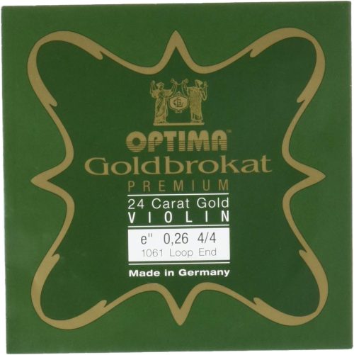 OPTIMA ゴールドブロカット バイオリン弦 4/4 E 0.26 mmループ プレミアム24K金メッキ 631744