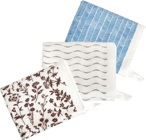 トランパラン(TRANPARAN) ガーゼタオル 手ふきん ループ付き 3枚セット magote3set