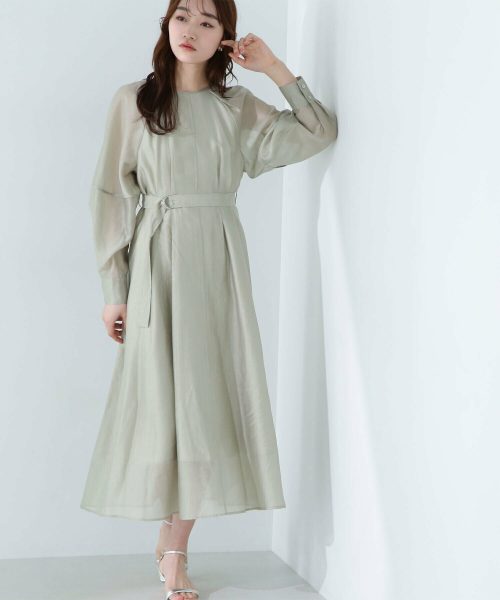 ナチュラルビューティーベーシック(NATURAL BEAUTY BASIC) ベルテッドフォルムシアーワンピース