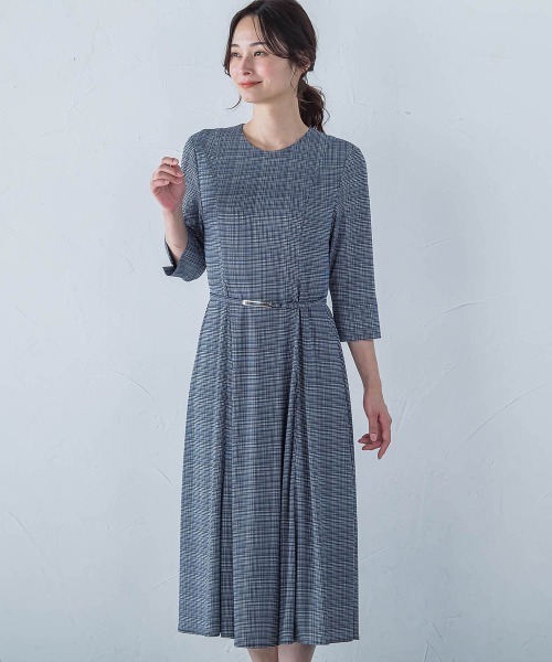 ロートレアモン(LAUTREAMONT) 5分袖フィット&フレアーワンピース