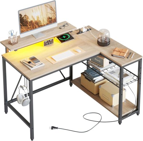 Bestier ラック付きデスク パソコンデスクオフィスデスク