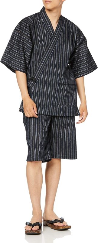 コムサ・メン(COMME CA MEN) 甚平 しじらストライプ