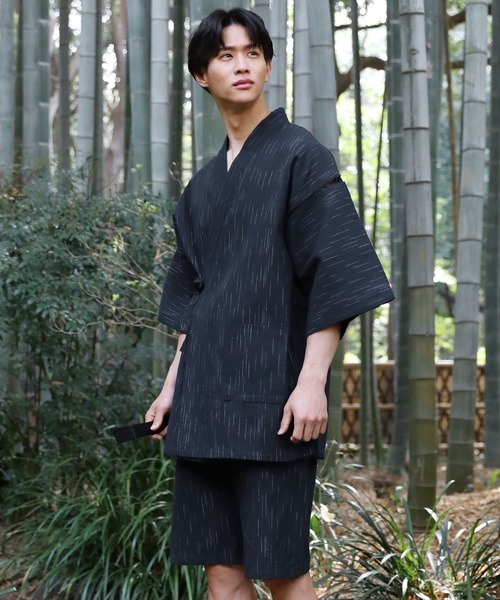 スプ(SPU) 綿100%しじら織り 粋甚平 上下セット