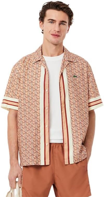 ラコステ(LACOSTE) モノグラムオープンカラーシャツ