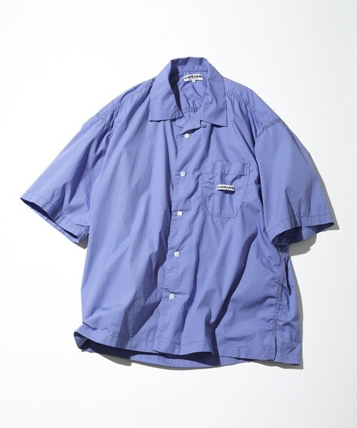 カウラム(CAHLUMN) Magazine Pocket Chain Stitch Open Collar Shirt