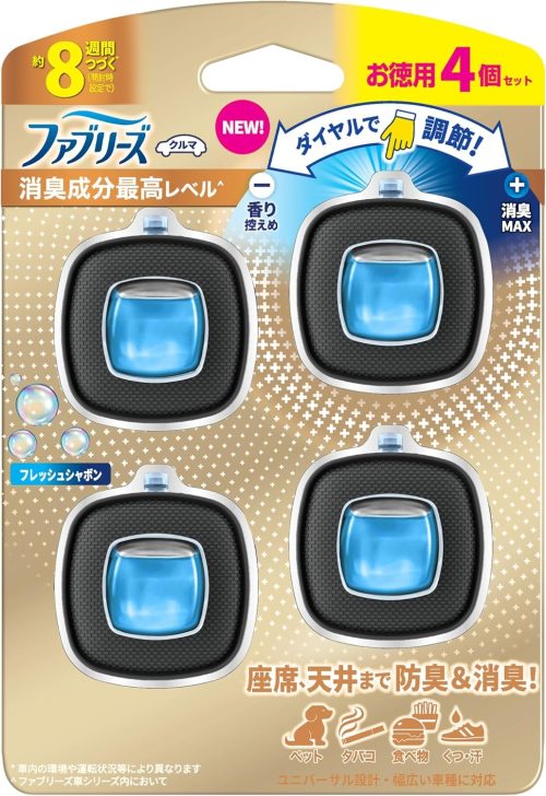 P&G ファブリーズ 消臭芳香剤 車用 イージークリップ 消臭成分最高レベル フレッシュシャボン