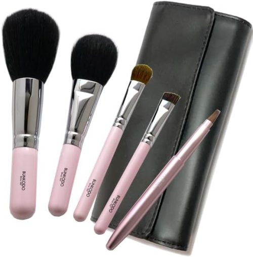 文宏堂 熊野筆化粧筆 パールピンク軸 シリーズ 5本セット