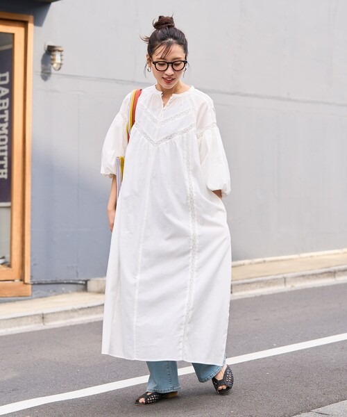 フリークスストア(FREAK’S STORE) インド ハシゴレース 切替 ワンピース