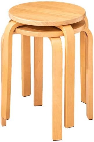 タンスのゲン 木製 スタッキング スツール 2脚セット 54900002