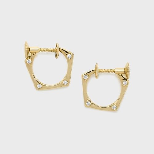 ノジェス(NOJESS) ゴールドキュービックジルコニアイヤリング