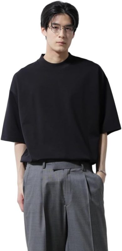 ナノユニバース(nano・universe) シルケットポンチワイドモックネックTシャツ