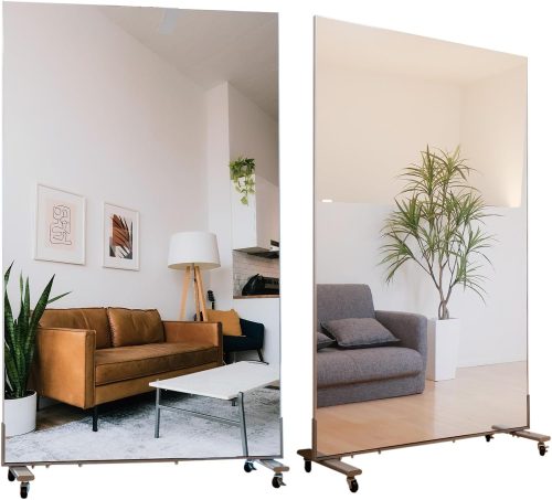 LA LA SPACE キャスター付き鏡 割れない鏡