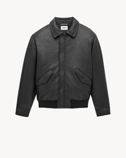 サンローラン(SAINT LAURENT) グレインラムスキン ボンバージャケット