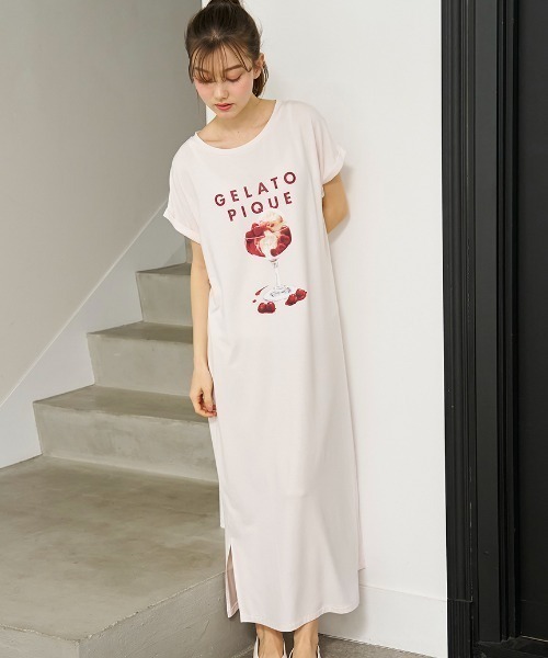 ジェラートピケ(gelato pique) 接触冷感 COOLレーヨンデザートロゴワンピース