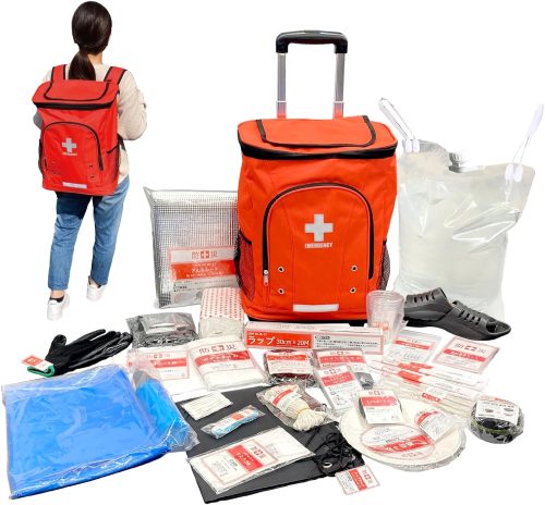 山善(YAMAZEN) リュック＆キャリー型 防災バッグ 30点セット YKB-30R