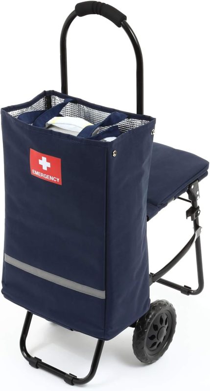 防災防犯ダイレクト イス付き防災キャリーカート J002