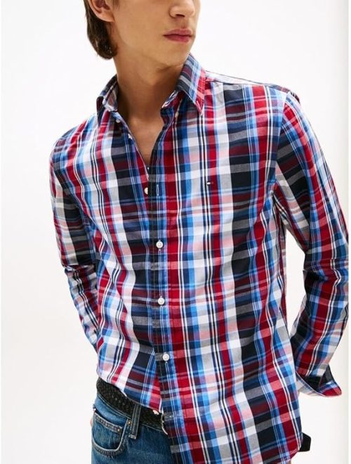 トミーヒルフィガー(TOMMY HILFIGER) フレックスポプリンチェックボタンダウンシャツ