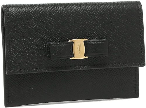 フェラガモ(FERRAGAMO) カードケース ヴァラ ブラック レディース 22D155 0683522 VARA NERO リボン