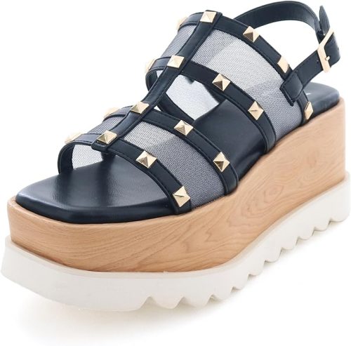 by あしながおじさん 厚底スタッズサンダル