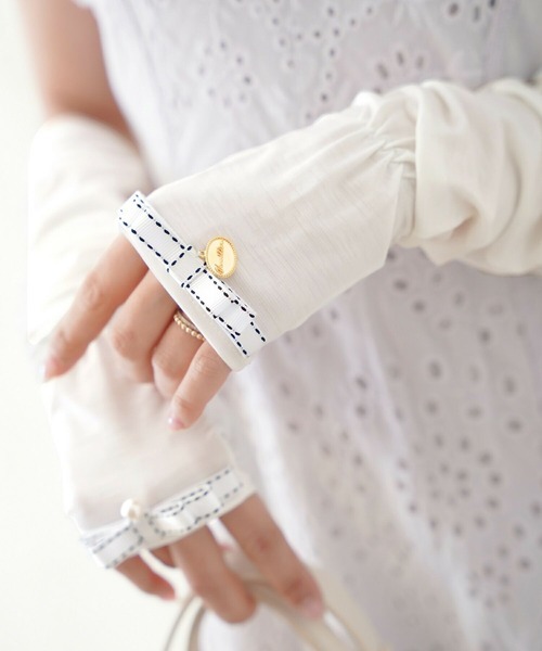 ル レーヴ ヴァニレ(le reve vaniller) ステッチリボン アームカバー