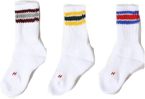 ヘルスニット(Healthknit) フルパイル仕様 キッズソックス 配色3本ライン