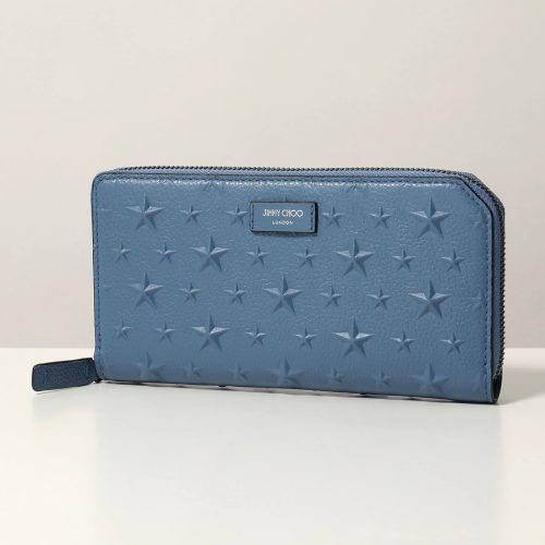 ジミーチュウ(JIMMY CHOO) カーナビー /S スターエンボス グレイニーレザー・ジップアラウンドウォレット