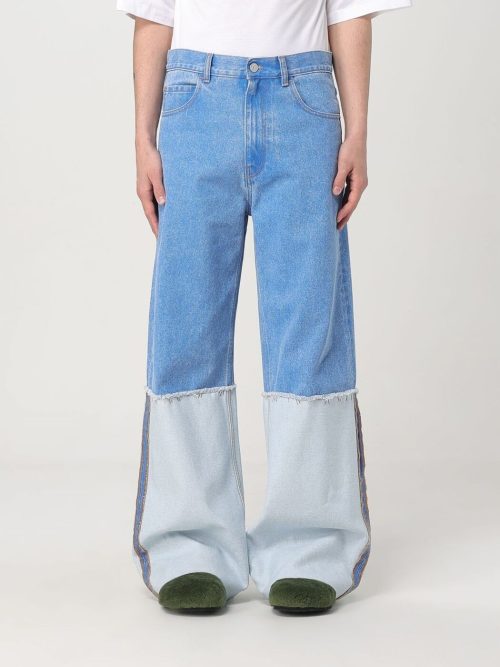 マルニ(MARNI) ブルー ワイドレッグジーンズ 折り返しボトム