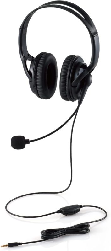 エレコム(ELECOM) 両耳大型4極有線ヘッドセット HS-HP02STBK