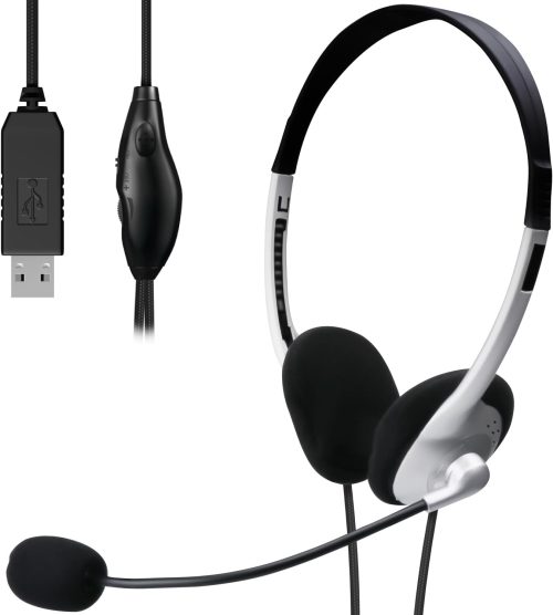 エレコム(ELECOM) 両耳小型オーバーヘッドタイプUSBヘッドセット HS-FBE01USV