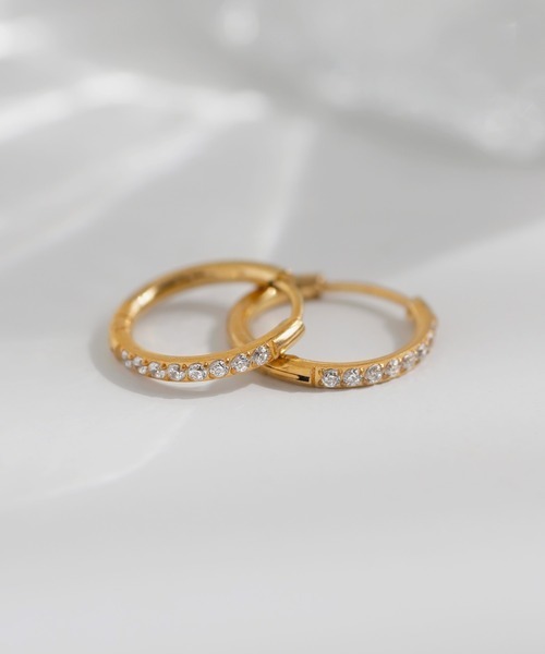 アネモネ(ANEMONE) ステンレス ビジューラインフープピアス