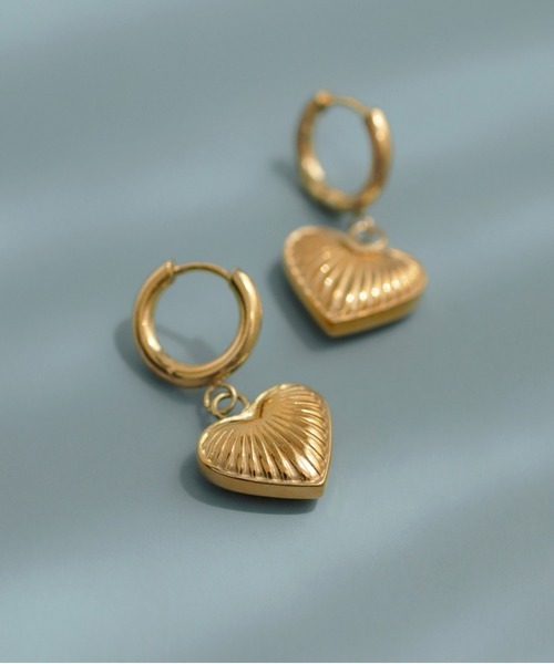 アネモネ(ANEMONE) ステンレス ハートフープピアス